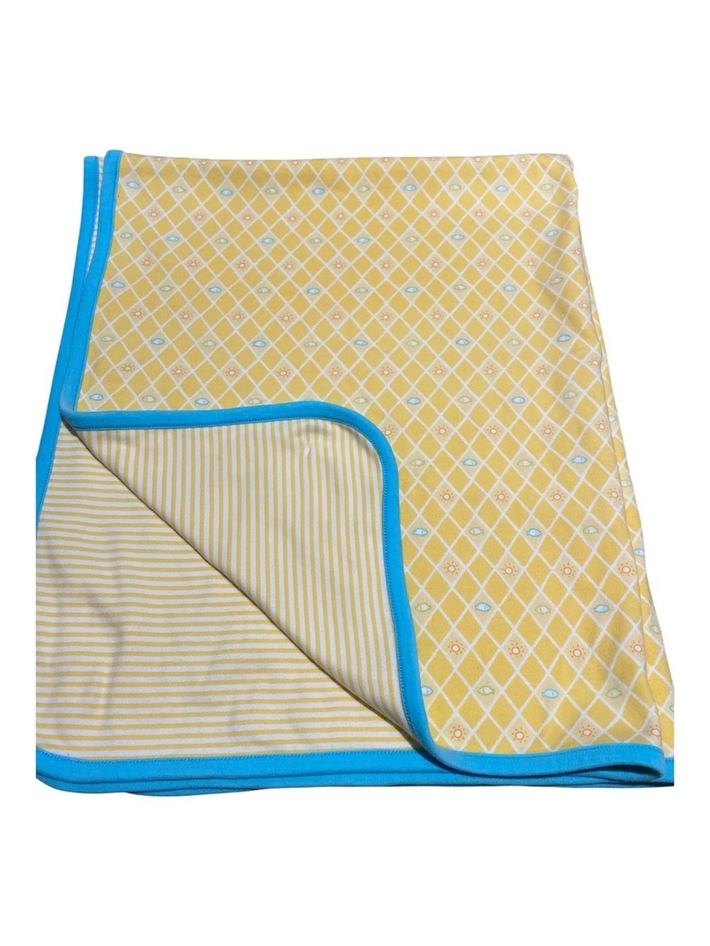 Vintage Gymboree 1990s Sunny Summer Newborn Baby Cotton Blanket Security Lovey